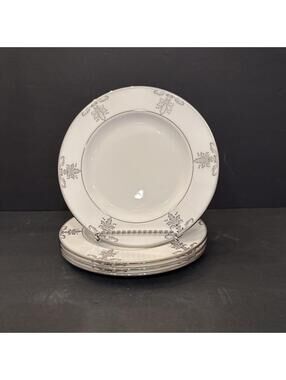 (4) Gorham Grand Gallery 8 1/8" Salad Plate Platinum Trim